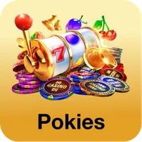 Pokies Richman pokies category icon with a slot machine and casino chips